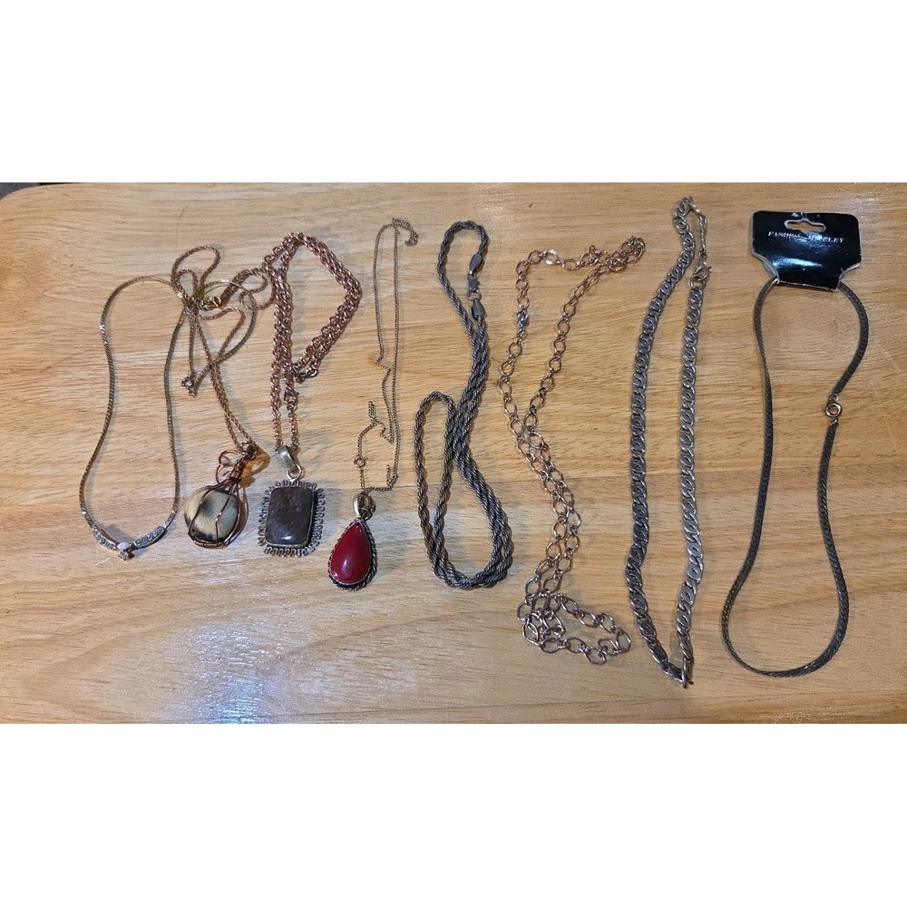 Jewelry Box Dump Lot Of 8 Necklaces